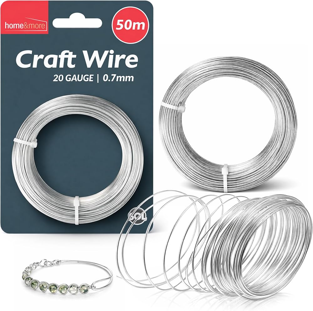 SOL 50m Silver Wire 0.7mm 20 Gauge Jewellery Craft Wire Beading Flexible