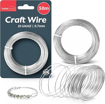 SOL 50m Silver Wire 0.7mm 20 Gauge Jewellery Craft Wire Beading Flexible