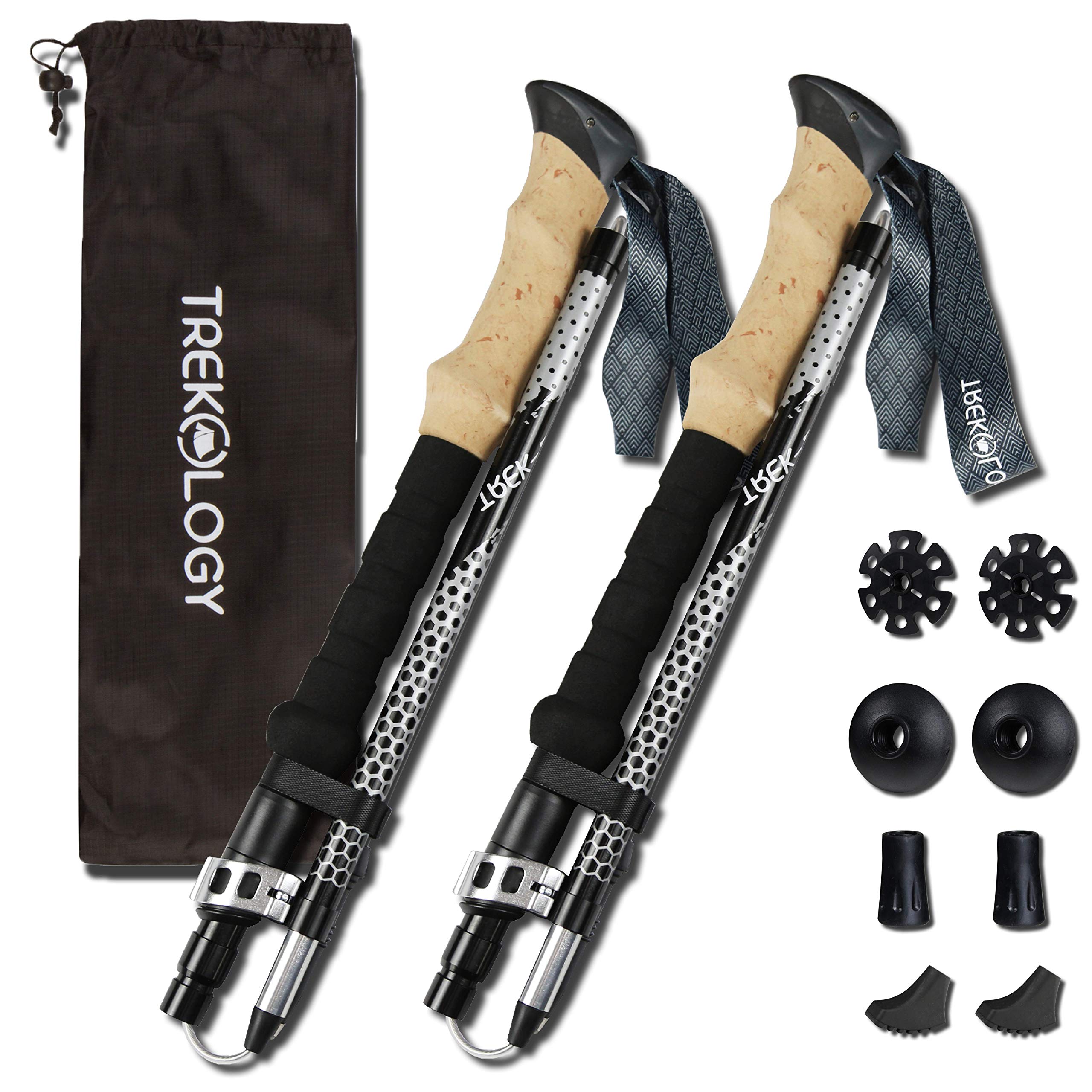 Carbon Fiber Trekking Poles - Lightweight Collapsible Hiking Poles With EVA Grips