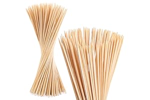 TESORRIO 100Pcs Wooden Skewers Sticks - Marshmallow Roasting Sticks Smores Sticks Bamboo Skewers 16 Inch Bamboo Sticks Smores Skewers for Flower Bouquet - Skewer Sticks Kabob Skewers for Grilling Long Skewers