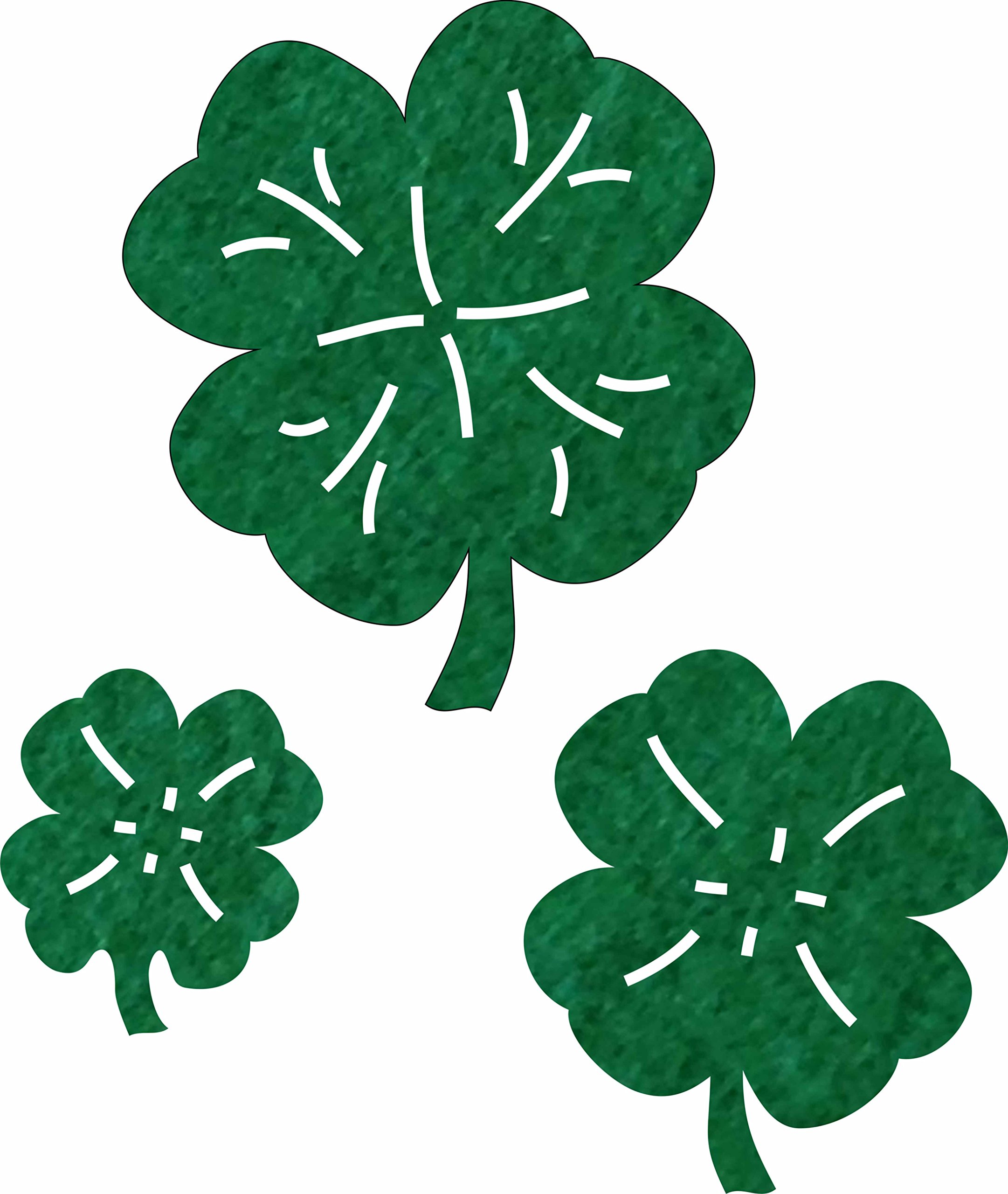 Petra's Craft News Fliz 105 Piece/Set Clover in 3 Different Sizes Felt, Green, 18 x 12 x 3 cm
