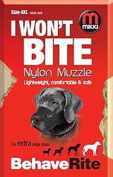 Mikki Dog Nylon Muzzle 4XL Black Breathable Comfort Fit Adjustable view 7