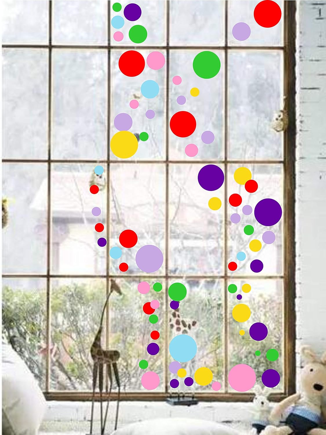 Polka Dots Wall Stickers (140dots) Colorful Dot Wall Decals Circle Round Wall Stickers Vinyl Wall Decal Dot Decor Primary Colors Removable Peel and Stick Wall Decals for Kids Room Nursery Playroom - Image 4