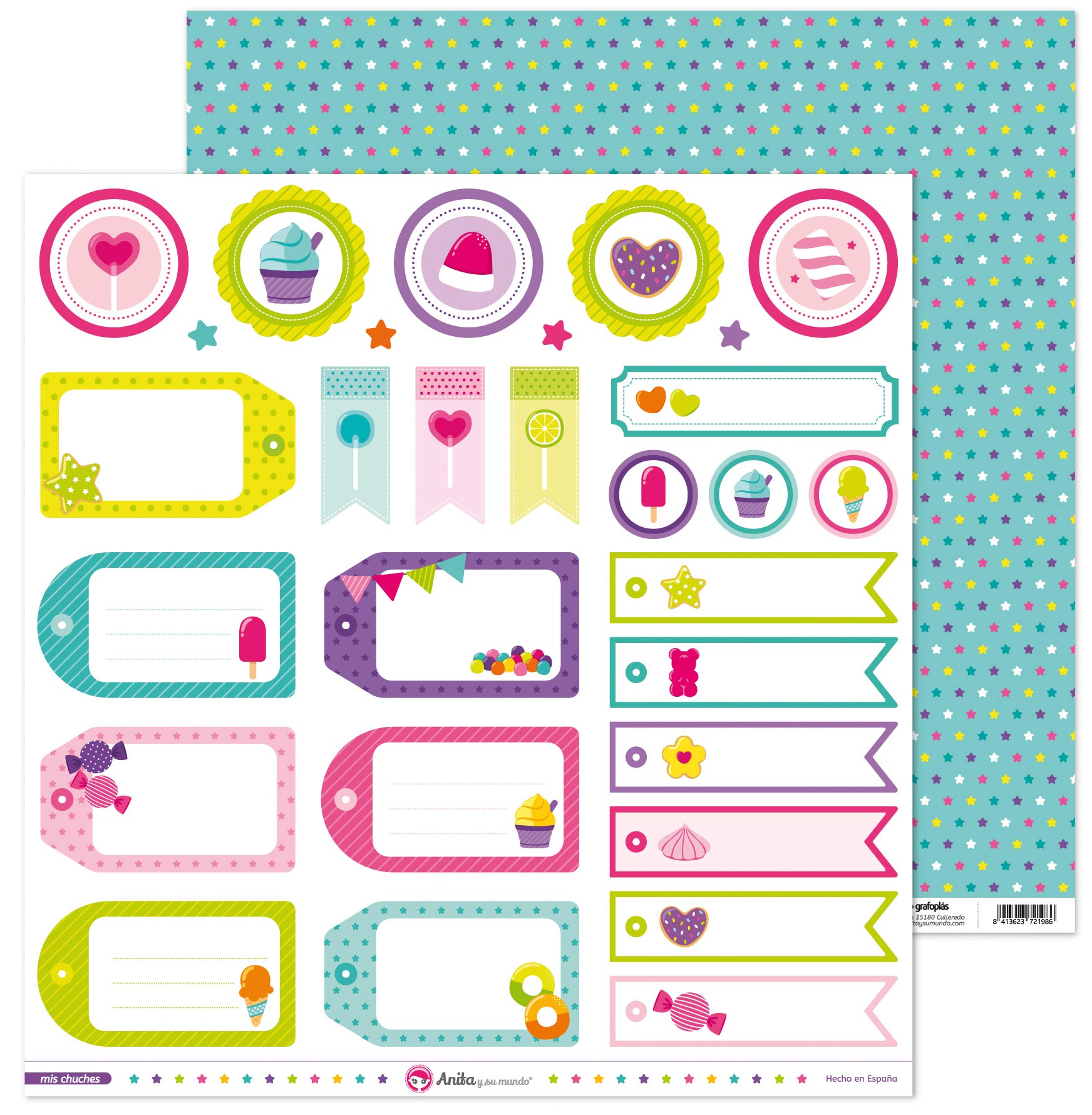 Anita and Su Mundo Collection My Chuches Scrapbooking Papers, Paper, Labels, 12" x 12"