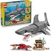 LEGO Creator Fierce Shark with a Treasure Chest Building Toy for Boys & Girls - Kids Build a Shark, Fish, or Manta Ray Animal