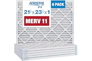 Aerostar 21 1/2x23 1/2x1 MERV 11 Pleated Air Filter, AC Furnace Air Filter, 6 Pack (Actual Size: 21 1/2" x 23 1/2" x 3/4")