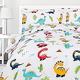 Utopia Bedding All Season Dinosaur Comforter Set with 2 Pillow Cases, 3 Piece Soft Brushed Microfiber Kids Bedding Set for Boys/Girls, Machine Washable (Twin)