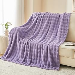 NEWCOSPLAY Queen Blanket for Couch Lavender Super