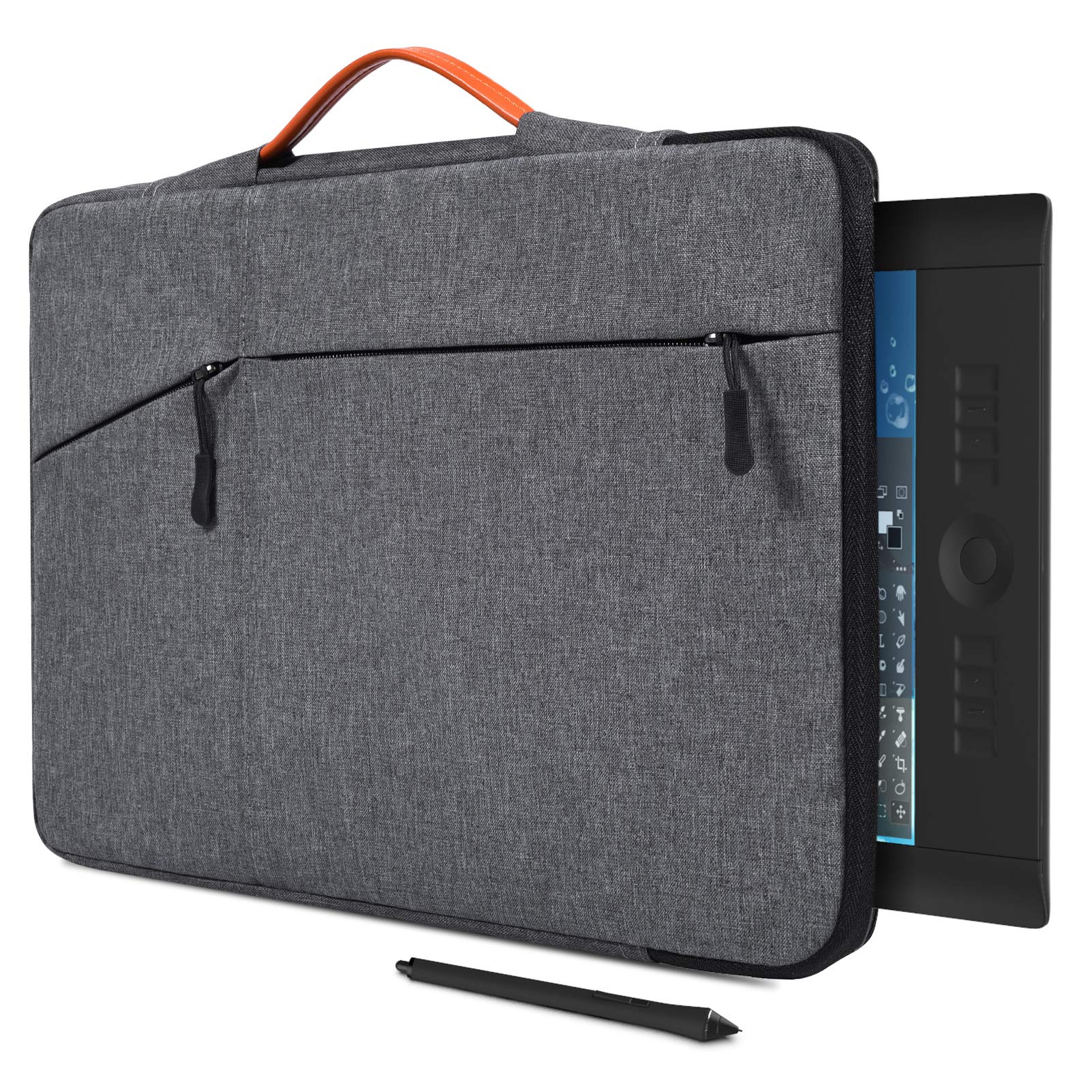 Photo 1 of Waterproof Drawing Tablet Sleeve Case Compatible with Huion KAMVAS Pro 16, Wacom Cintiq 16/Intuos Pro Large PTH860, Space Grey