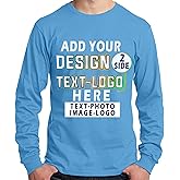 Custom T-Shirt for Men Women Add Your Text Image Photo Design Front Back Side Personalized Long Sleeve Shirt
