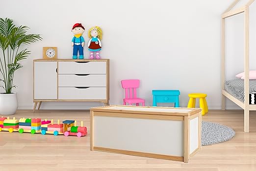 Valdern - Caja de juguetes para niños (madera de haya): Amazon.es: Hogar