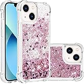 COTDINFOR Case for iPhone 15 Plus Case Glitter Liquid Cute Clear Phone Case Floating Quicksand Shockproof Protective Bumper Soft TPU Case for iPhone 15 Plus 6.7 inch Love Rose YB