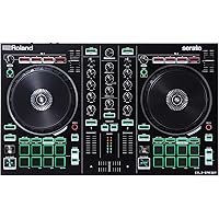 Roland DJ-202 Compact DJ Controller | 2-Channel, 4-Deck Controller for Serato DJ Lite | Large, Low-Latency Platters | Iconic 