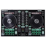Roland DJ-202 Compact DJ Controller | 2-Channel, 4-Deck Controller for Serato DJ Lite | Large, Low-Latency Platters | Iconic Roland Drum Kit Sounds