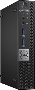 Dell RK3WG OptiPlex 3040 MFF Micro Desktop (Intel Core i5-6500T, 8GB 1600MHz DDR3 RAM, 500G HDD, Windows 10 Pro, Black)