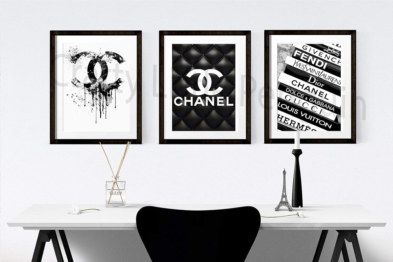 Crafty Little Penguin Set Of 3 Fashion Black White Book Stack Paint Splash Poster Print A3 Fashion Beauty Classic 124 A3 297 X 4 Mm Home Kitchen Posters Prints