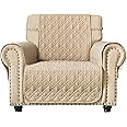 Ameritex Waterproof Nonslip Chair Cover for Leather, Dog Chair Cover Furniture Protector, Ideal Chair Slipcovers for Pets and Kids, Stay in Place (23", Beige)