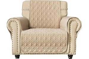Ameritex Waterproof Nonslip Chair Cover for Leather, Dog Chair Cover Furniture Protector, Ideal Chair Slipcovers for Pets and Kids, Stay in Place (23", Beige)