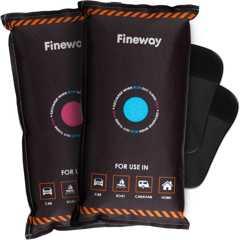 FiNeWaY 1kg Car Dehumidifier Bag 2-Pack Reusable Moisture Absorbers