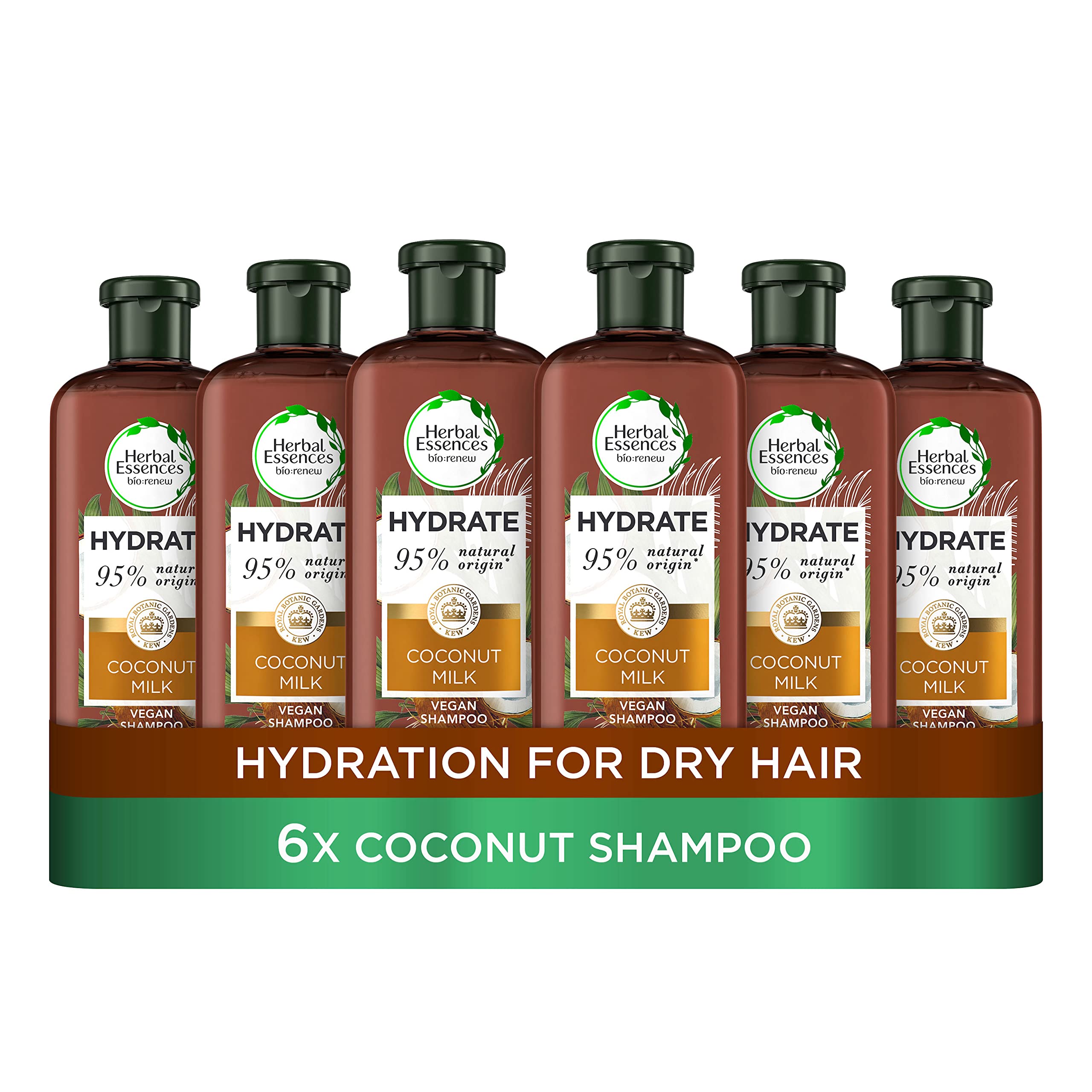 Herbal Essences Bio Renew Coconut Milk Hydrate Shampoo, 400 ml, Pack of 6
