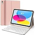 CHESONA Keyboard Case for iPad (A16) 11th/10th Generation (2025/2022), Detachable Wireless Keyboard, Stand Folio Keyboard Cover with Pencil Holder, Thin & Light (Pink)