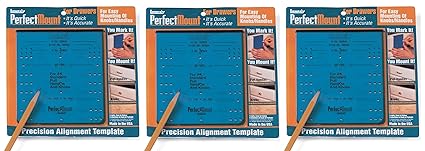 Laurey 98101 Perfect Mount Precision Alignment Template For Drawer Hardware 3 Pack