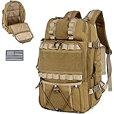 gracedon 45L Tactical Backpack for Men & Women, 3-Day Assault Bug Out Bag with MOLLE, 1000D Water-Resistant Heavy Duty Military Rucksack (Khaki)