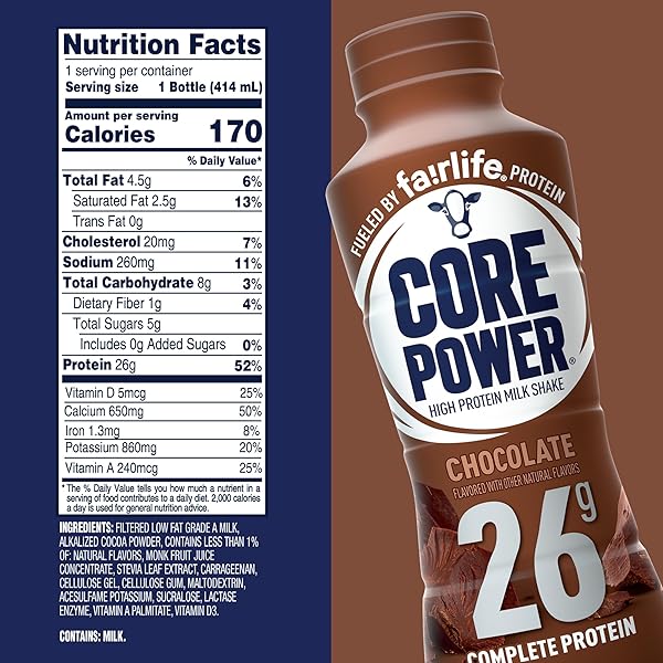 CORE POWER HIGH PROTEIN (26G) SHAKE, CHOCOLATE, 14 FL OZ