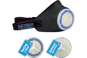 Airtrim Cold-Weather Breathing Mask, Warms & Humidifies Inhaled Air (HME), Includes 1 Asthma/Sport + 1 Racing #1 Filter