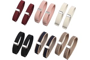 LUZEN 12Pcs/6 Pairs Unisex Elastic Adjustable Armbands Anti-Slip Shirt Garters Sleeve Holders Armbands Sport Armband Strap for Women and Men, 6 Colors