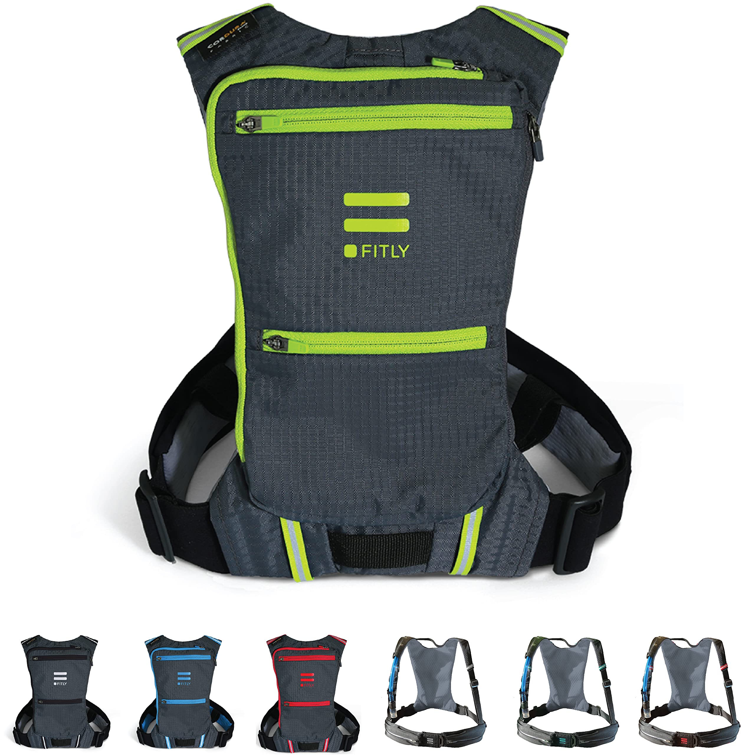 FITLY Minimalist Running Pack | Unisex Running Backpack with Phone Holder, Storage & Thoracic Belt | Carry Personal Items When Running | Running Gear Men & Women | Lightweight