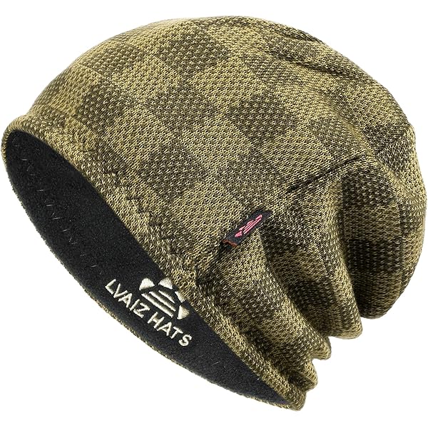 Lvaiz Winter Fleece Lined Knitted Beanie Hats for Men Reversible