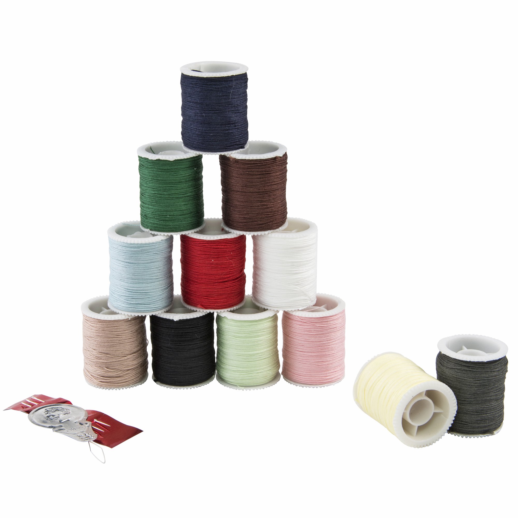 SINGER 60648 Mercerized Cotton Hand Sewing Thread, Assorted Colors, 12