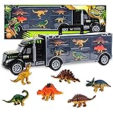 Toysery Dinosaur Transport Carrier Truck for Kids with 6 Vibrant Color Dinosaur Toys. Boys and Girls 3+ Years