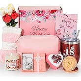 18th Birthday Gifts for Girls,Turning 18 Year Old Unique Happy Birthday Gift Baskets for Her,Relaxation Spa Bath Tumbler Gift Set, Funny 18 Gifts Ideas Box for Best Friends Mom Wife Sister Coworker
