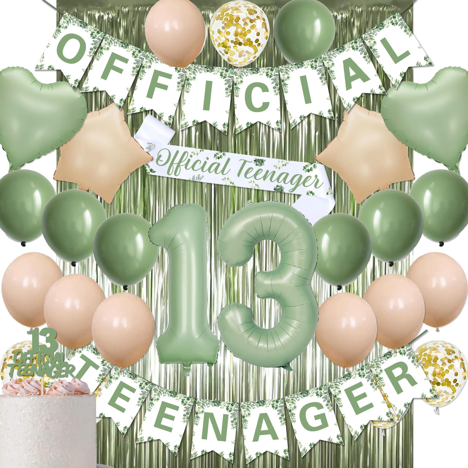 Xsstarmi 1 Pack Glitter Official Teenager 13th Birthday Cake Topper Thirteen Cheers To 13 Fabulous Birthday Cake Pick Decorations For Girls Boys Teens 13th Birthday Anniversary Party Cake Decorations