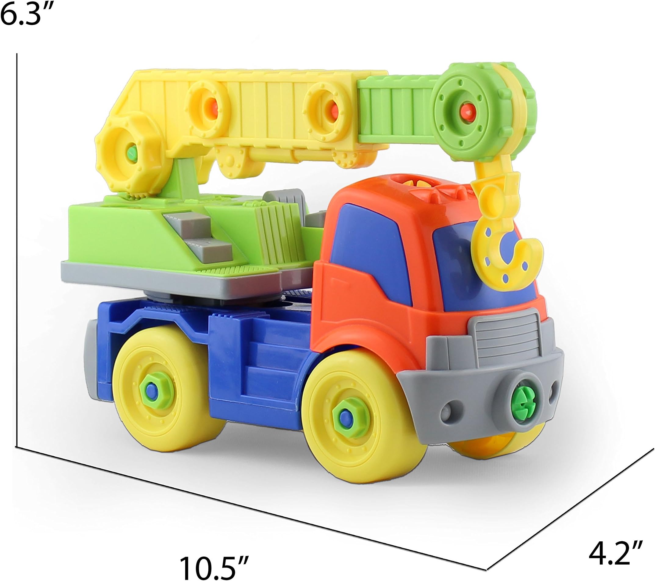 wotoy4u Take-A-Part Toy Vehicles 1:18 Educational DIY Construction Toy Crane Truck Self Assembly and Rebuild for Kids