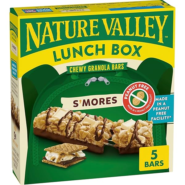 NATURE VALLEY PEANUT-FREE CHEWY GRANOLA BARS, S’MORES, MADE IN A PEANUT FREE FACILITY, 5 BARS, 4.6 OZ