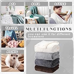 Newwiee 4 Pcs Flanne Fleece Throw Blanket for Bed