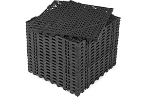 ToLanbbt Modular Interlocking Cushion 18P 11.8" x 11.8" Interlocking Rubber Floor Drain Holes Non-Slip Splicing Drainage Mats