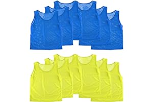 Super Z Outlet 12 Pinnies Scrimmage Vests Team Practice Jersey for Child Youth Teen Lightweight