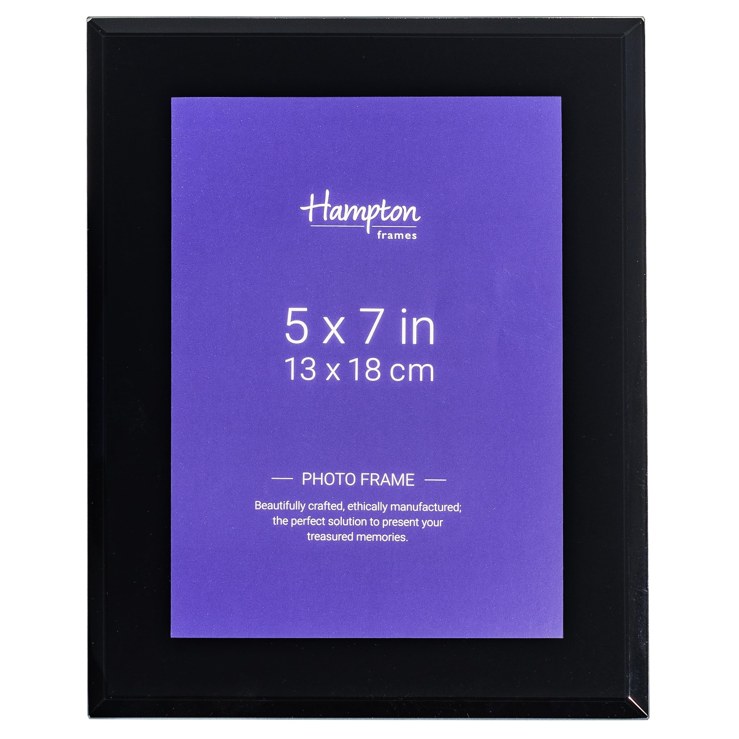 Hampton Frames TAMARA 5x7 (13x18cm) Black Bevel-edged Photo Frame Glass TAM57BLK
