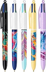 BIC 4 Colours Pens All In One Retractable 1.0mm Green Blue Red Black 5 Pack view 2