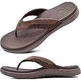 ONCAI Mens Flip Flop Open Toe Athletic Straps Orthotic Summer Plantar Fasciitis Sport Sandals with Soft Cushion Arch Support Size 7.5-15