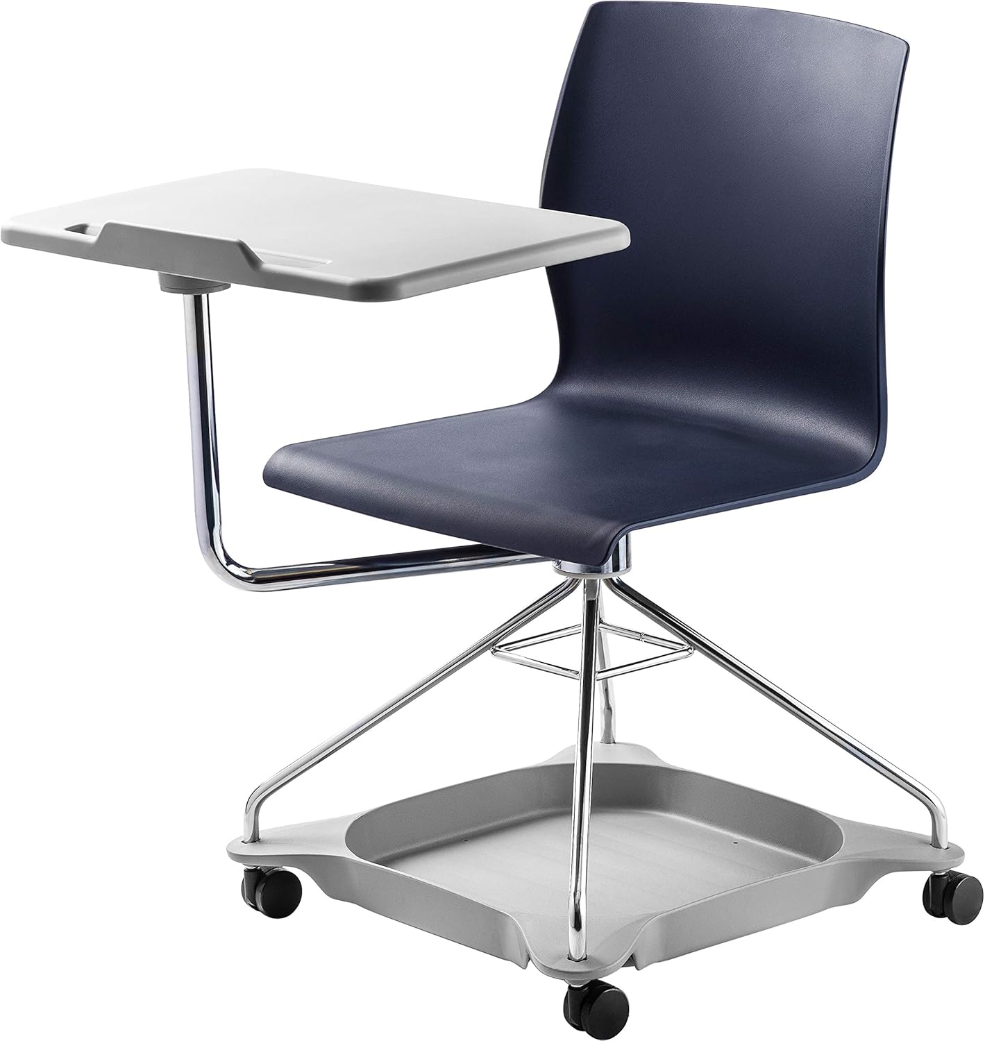 National Public Seating Mobile Chair with Tablet Arm and Storage, Blue: Industrial & Scientific