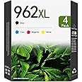 962XL Ink Cartridges Combo Pack (4-Pack, Black/Cyan/Magenta/Yellow) - Compatible 962 962XL Ink Cartridges Replacement for OfficeJet Pro 9010 9014 9015 9018 9019 9020 9022 9025 9026 Printer