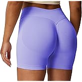 Aoxjox Seamless Biker Shorts for Women Impact Hidden Scrunch Low Waisted Athletic Yoga Short 3.5"/4.5"/5"/6"