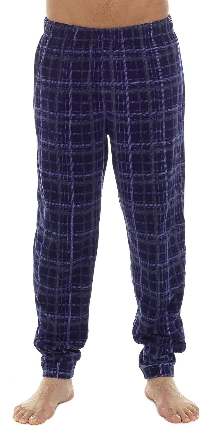 Tom Franks Mens Checked Fleece Cuffed Lounge Pyjama Trousers Pyjama Bottoms Clothing Cate Org