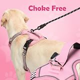 Funfox Dog Harness Medium Front Clip No Pull Reflective Pink M view 4