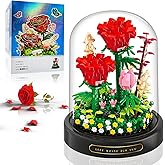 Linkowin Flower Bouquet Building Set - 593PCS Rose Flower Plants for Botanical Collection - Romantic Gift for Mother's Day, Valentine's Day, Women's Day